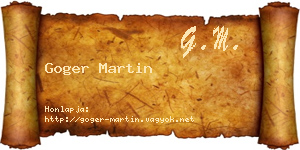 Goger Martin névjegykártya