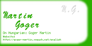 martin goger business card